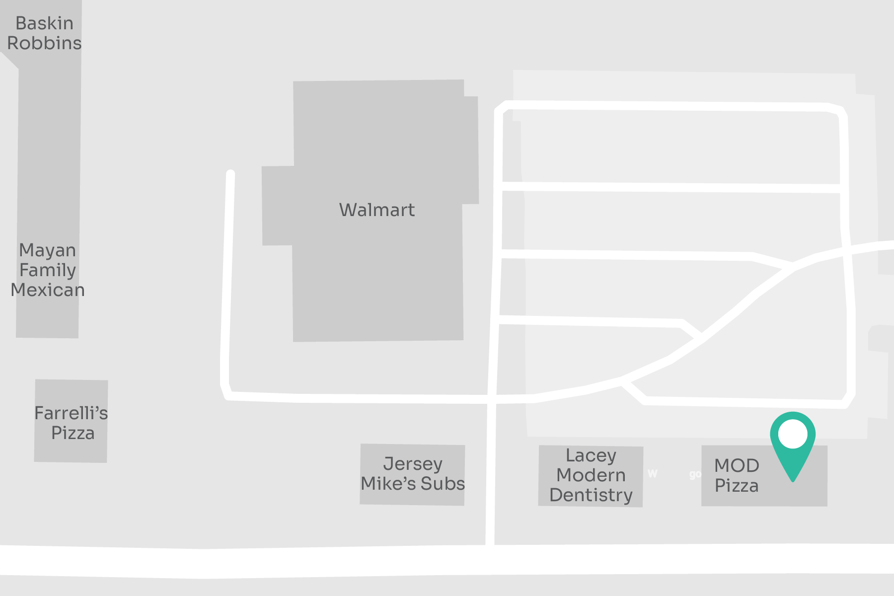 A map displaying location of MultiCare Indigo Urgent Care - Lacey