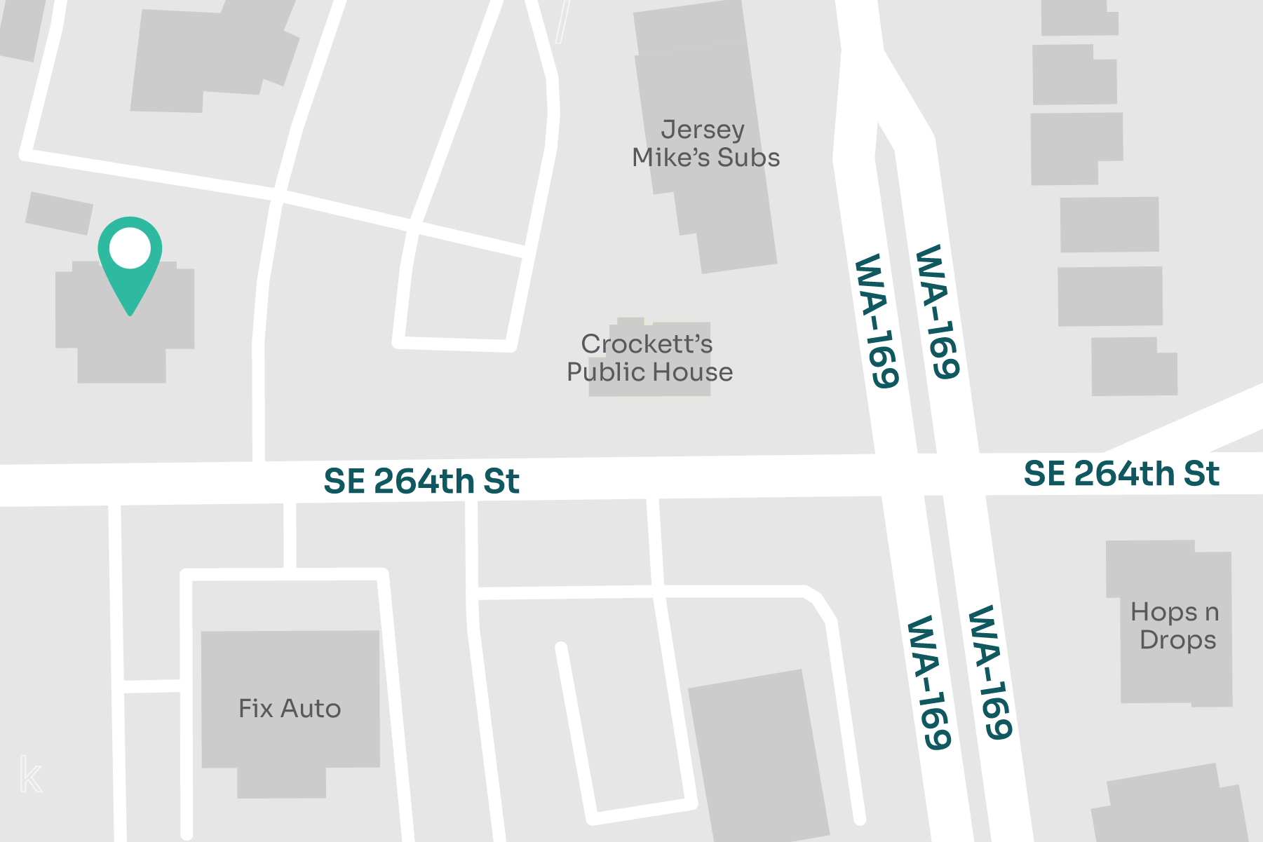 A map displaying location of MultiCare Indigo Urgent Care - Maple Valley