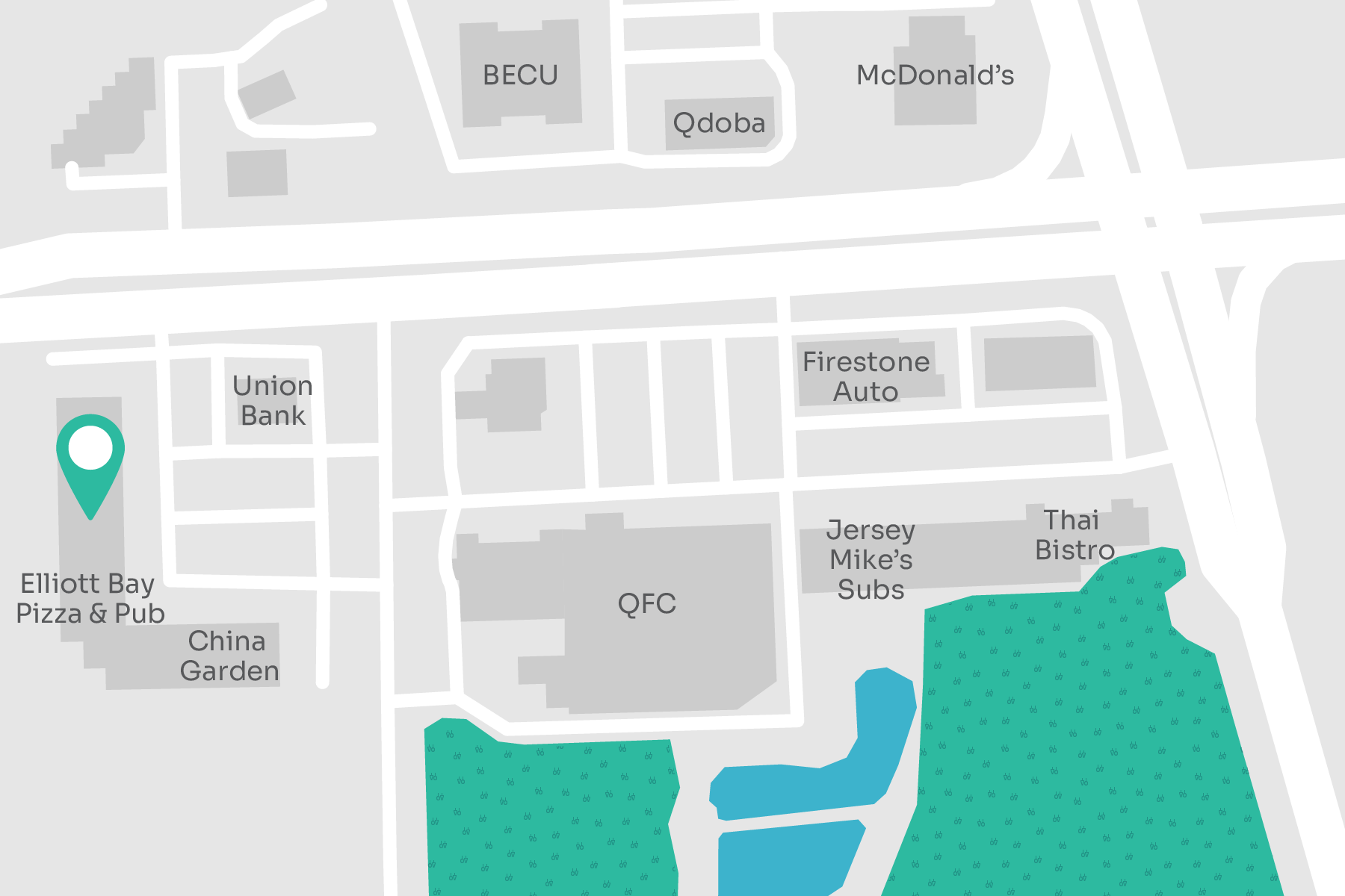 A map displaying location of MultiCare Indigo Urgent Care - Mill Creek
